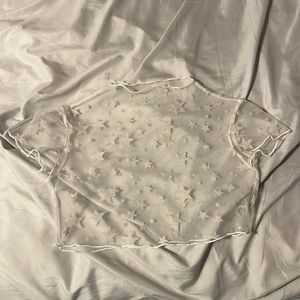 Shein star see through crop top Size small